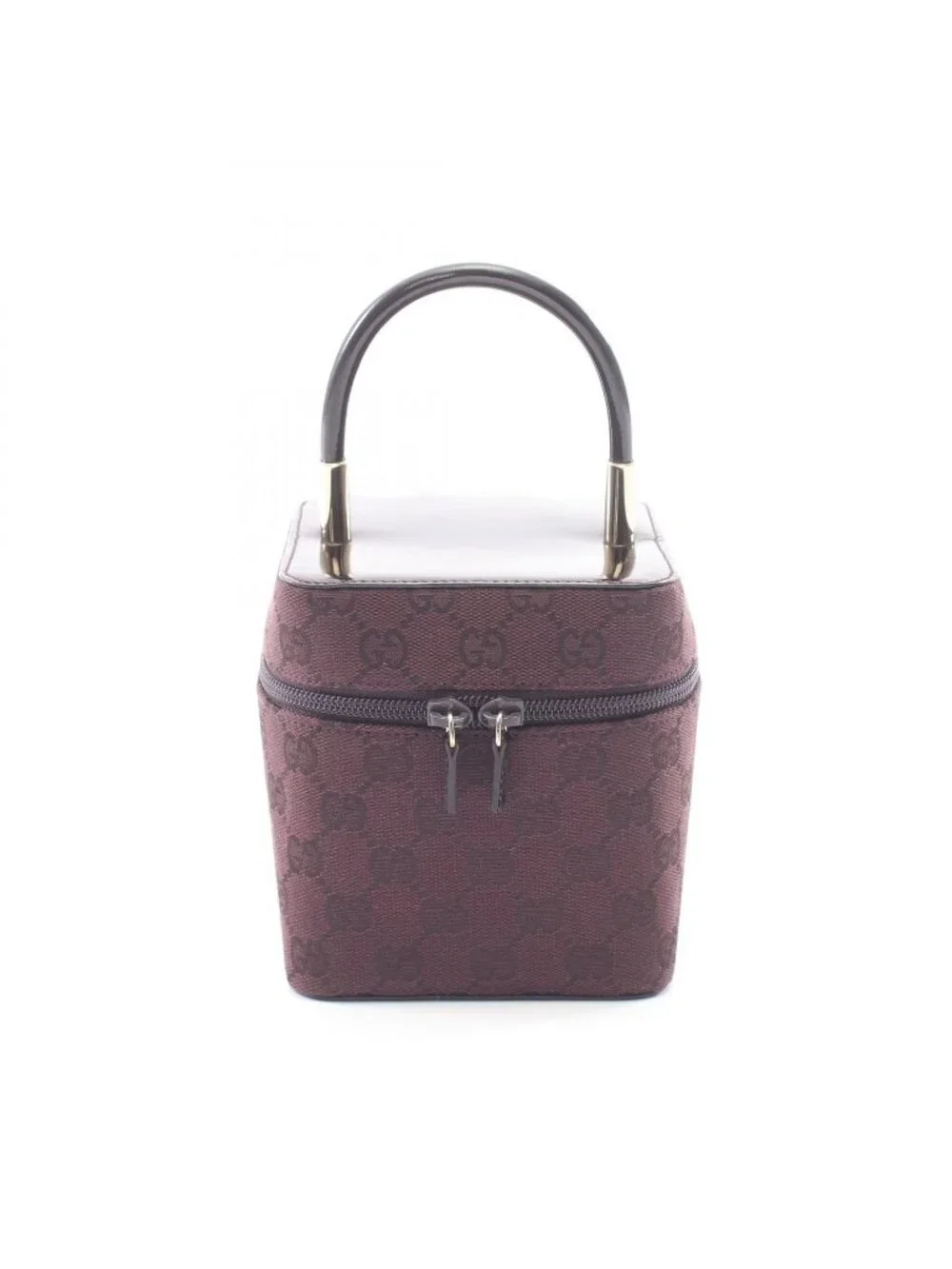 Gucci Handbag GG Canvas Patent Vanity Bag